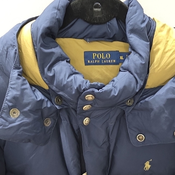 Polo by Ralph Lauren Men's Blue and Tan Puffer Jacket. Brand New W/O Tag - Picture 3 of 12